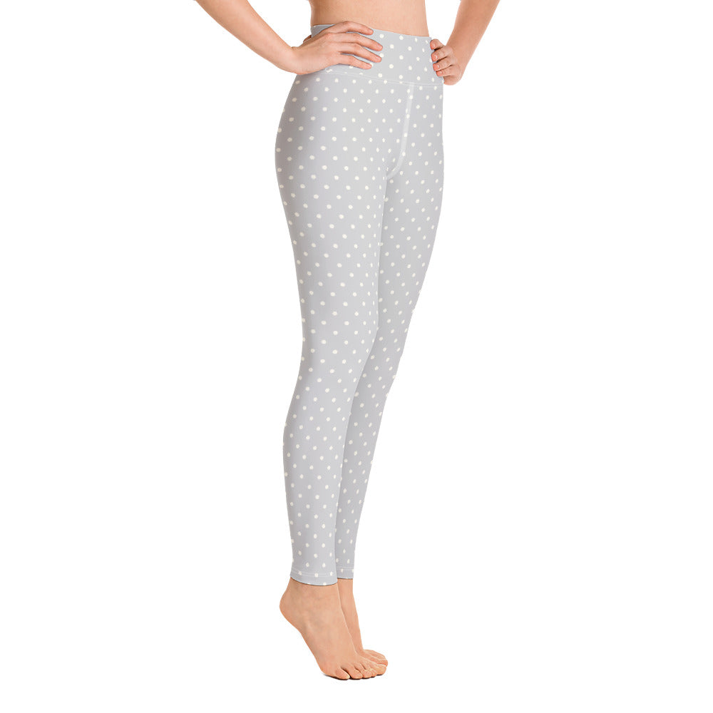 Silver Polka Yoga Leggings
