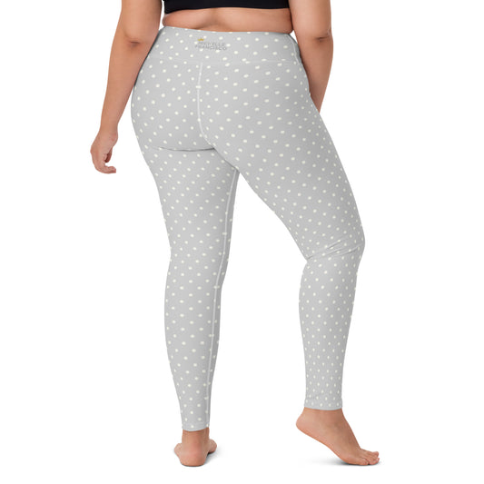 Silver Polka Yoga Leggings