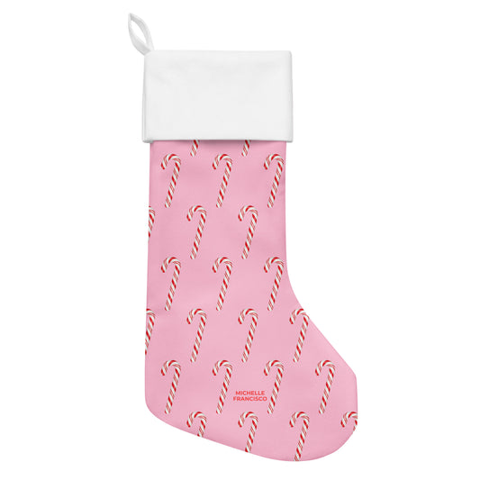 Candy Canes Pattern Christmas Stocking