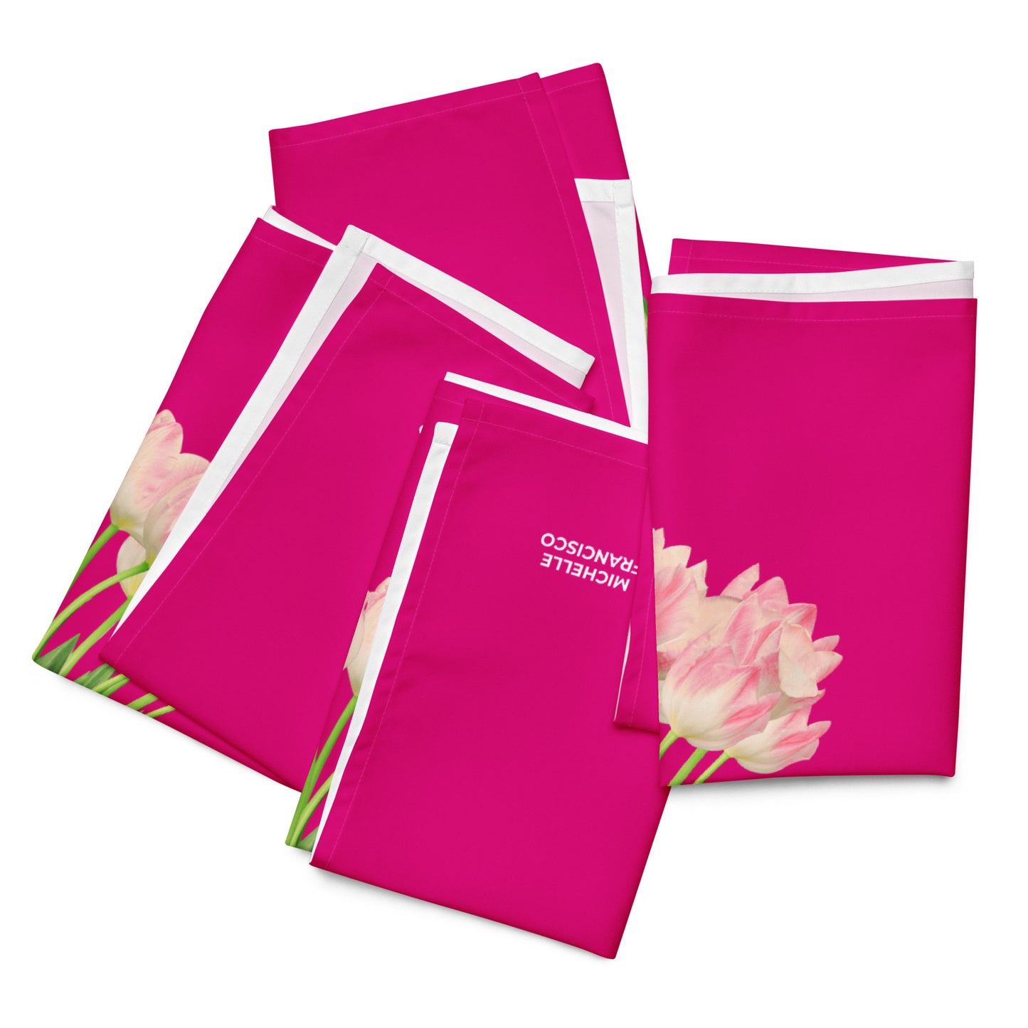 Pink and White Tulips Napkin Set