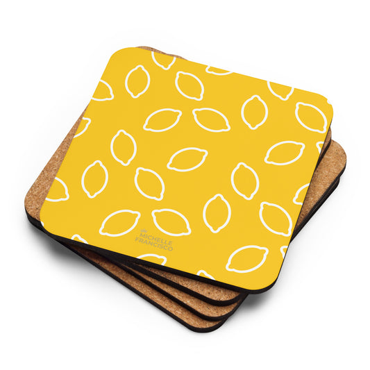 Lemons Please Cork-back Coaster