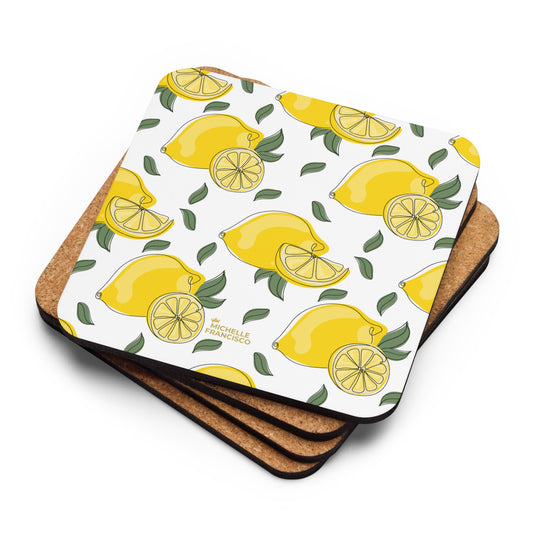 Lemon Water Cork-back Coaster