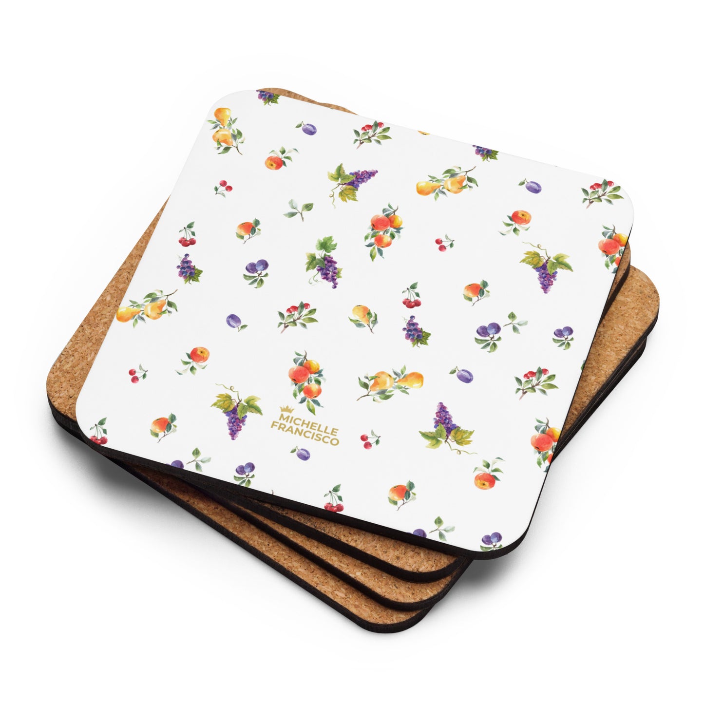 Chic Fruits Cork-back Coaster