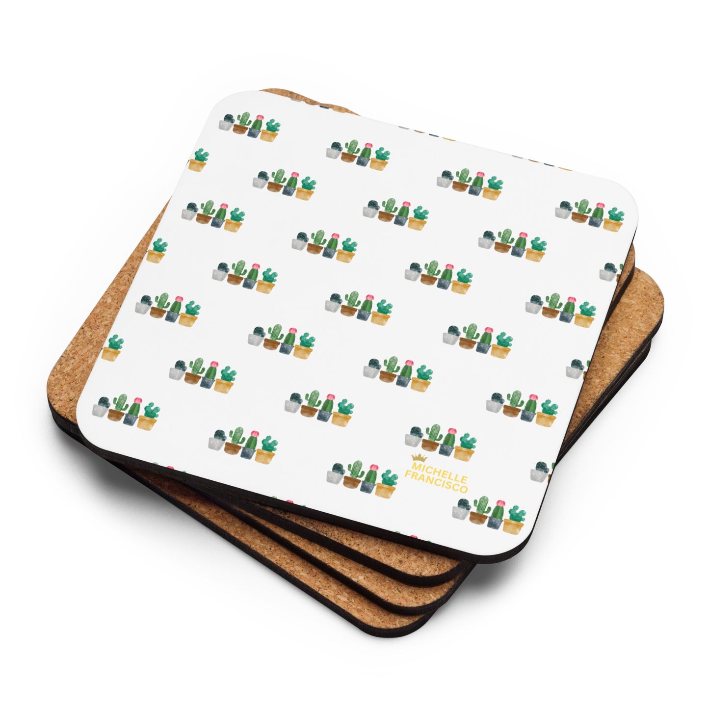 Mini Succulents Cork-back Coaster