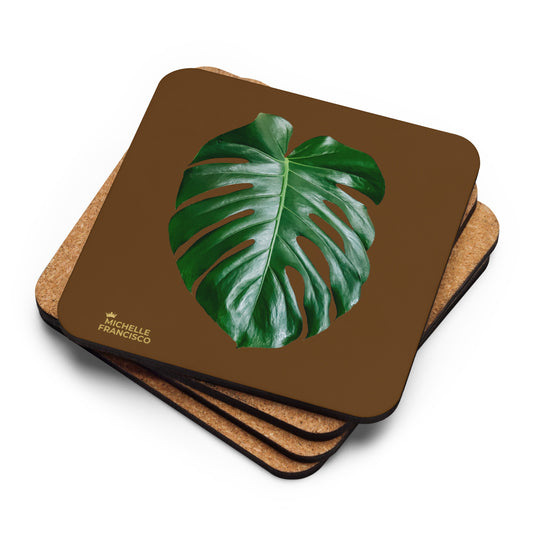 Monstera Cork-back Coaster