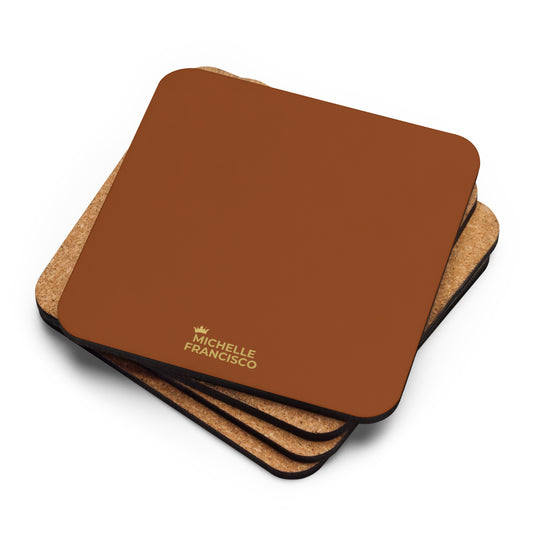 Saddle Brown Cork-back Coaster