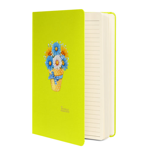Yellow Polka Pot Hardcover Bound Notebook