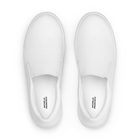 Men’s White Slip-on Canvas Shoes