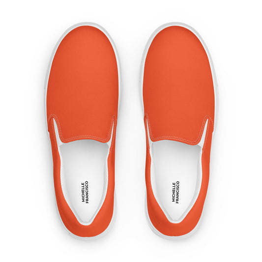 Men’s Outrageous Orange Slip-on Canvas Shoes