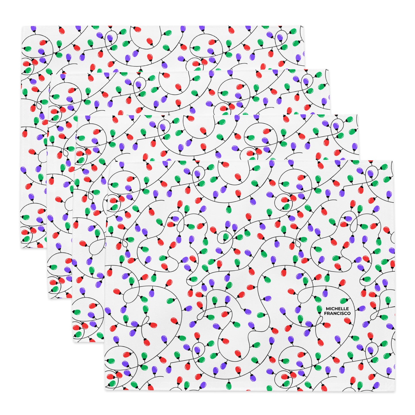 Christmas Lights Placemat Set