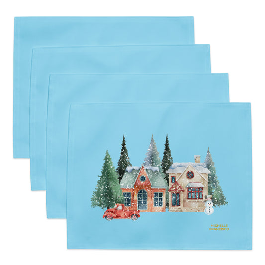 Snowing at Home Placemat Set