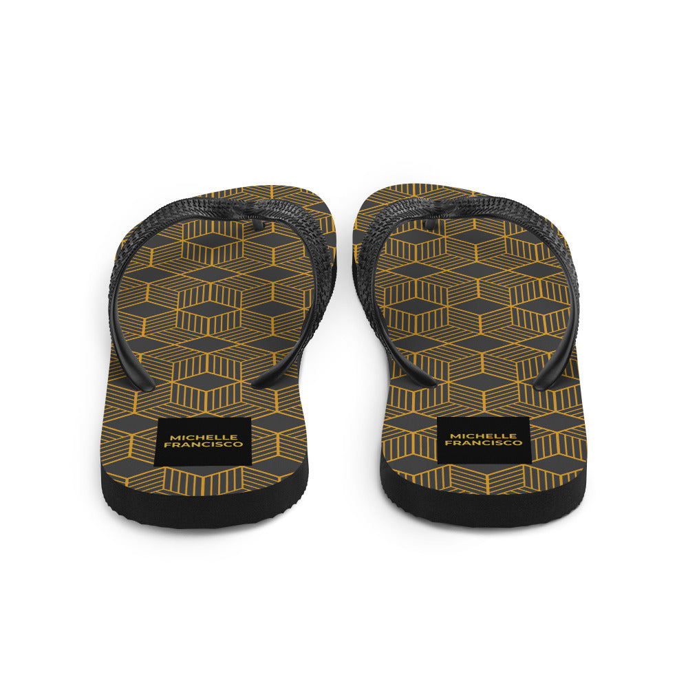 Striped Hexagon Flip-Flops