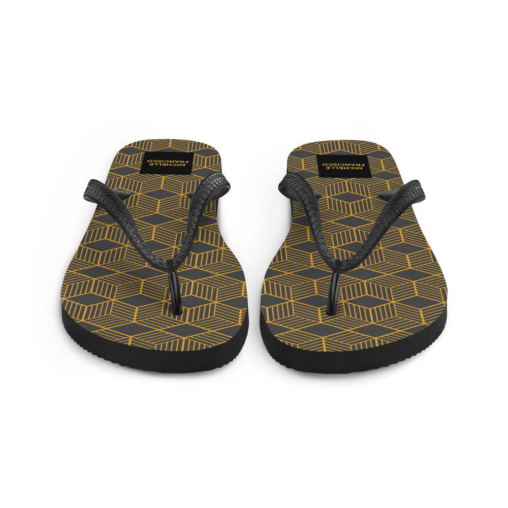 Striped Hexagon Flip-Flops