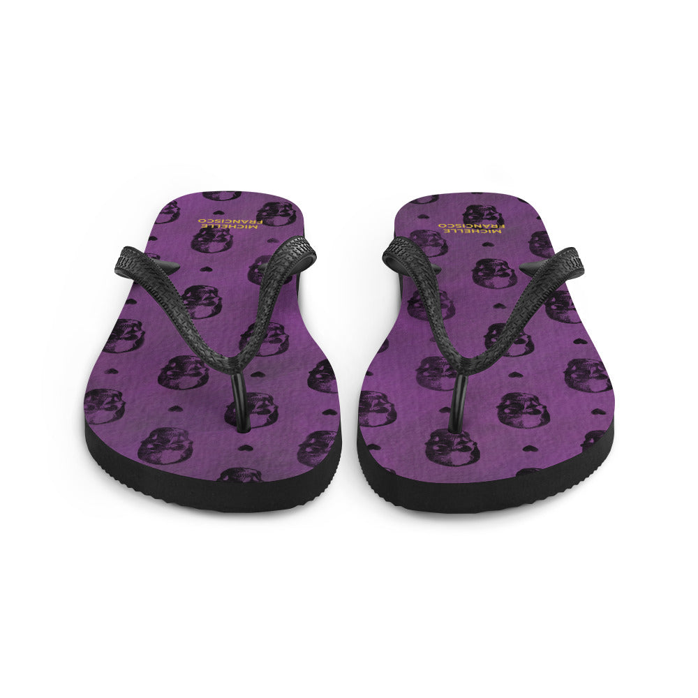 Skulls and Hearts Flip-Flops