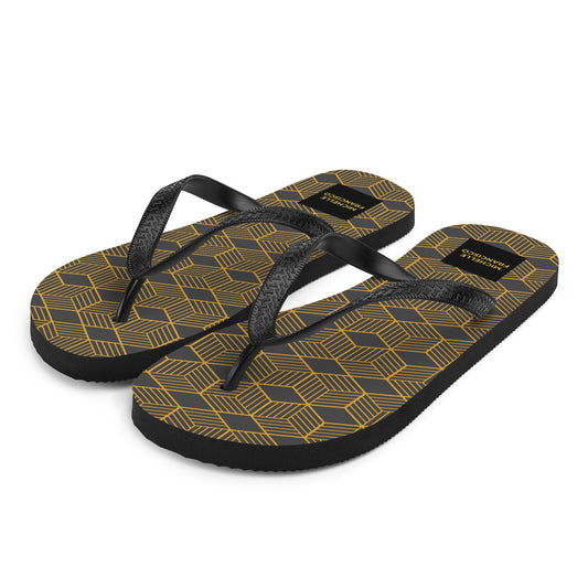 Striped Hexagon Flip-Flops