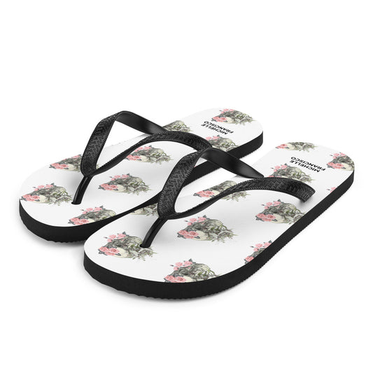 Skulls and Roses Flip-Flops