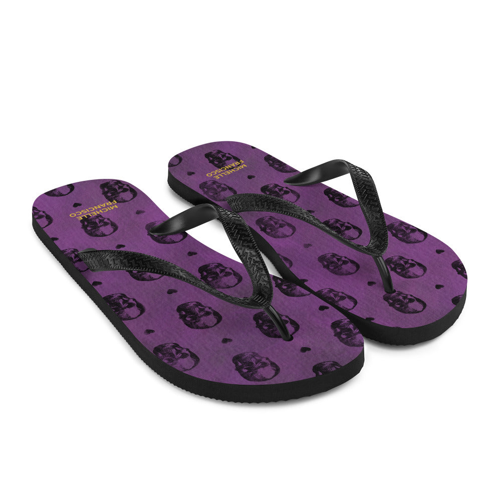 Skulls and Hearts Flip-Flops