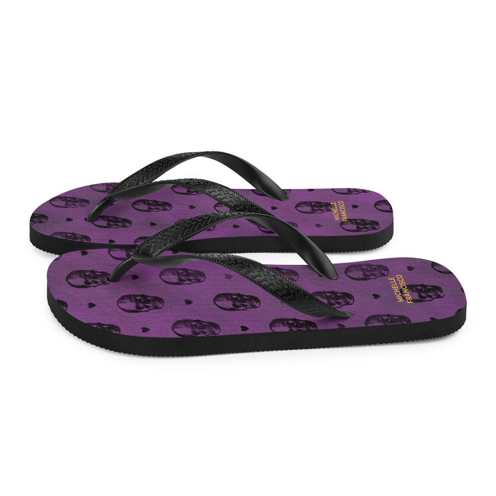 Skulls and Hearts Flip-Flops