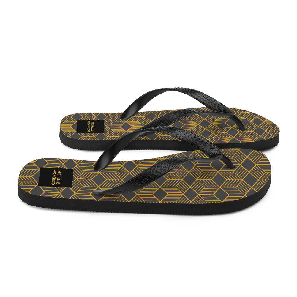 Striped Hexagon Flip-Flops