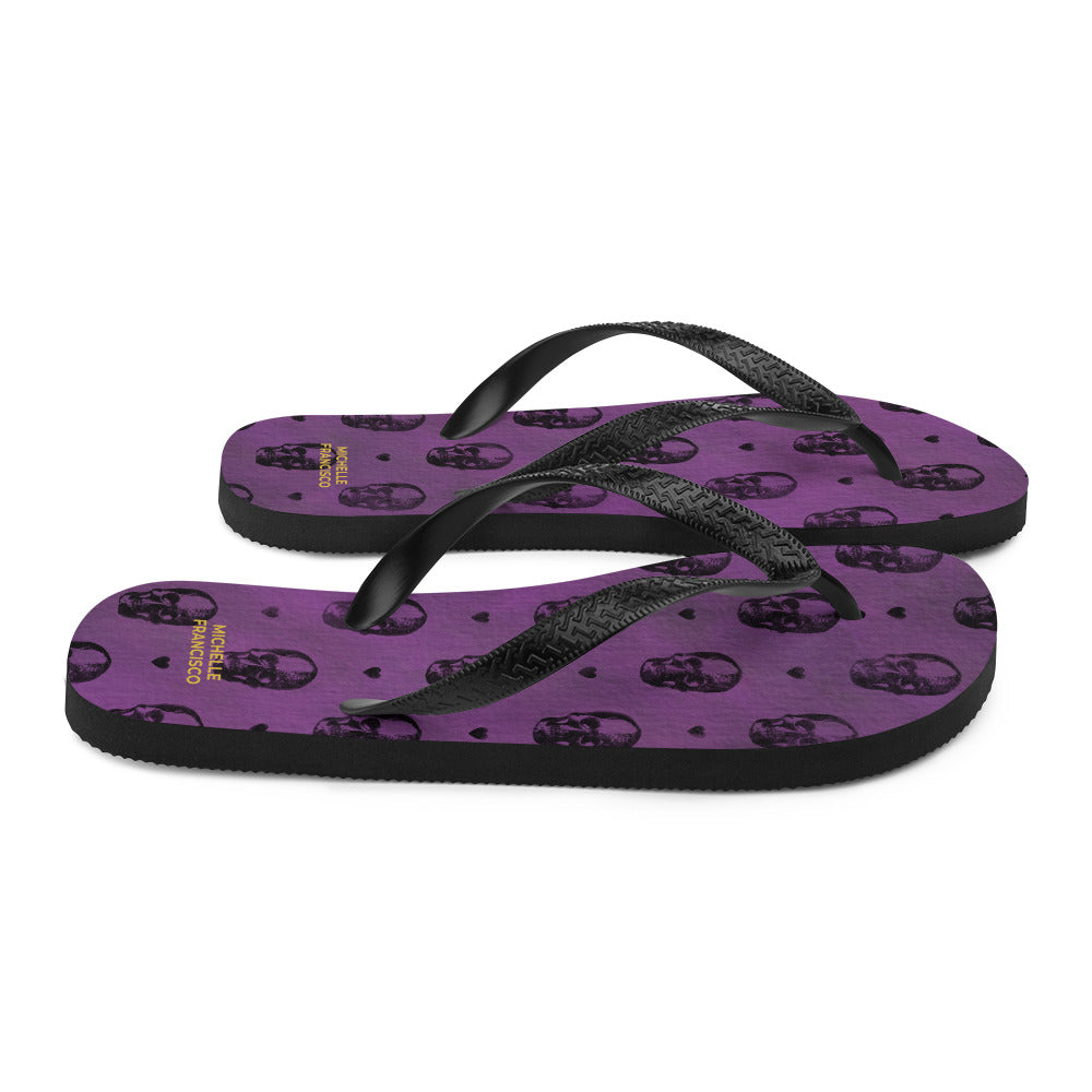 Skulls and Hearts Flip-Flops
