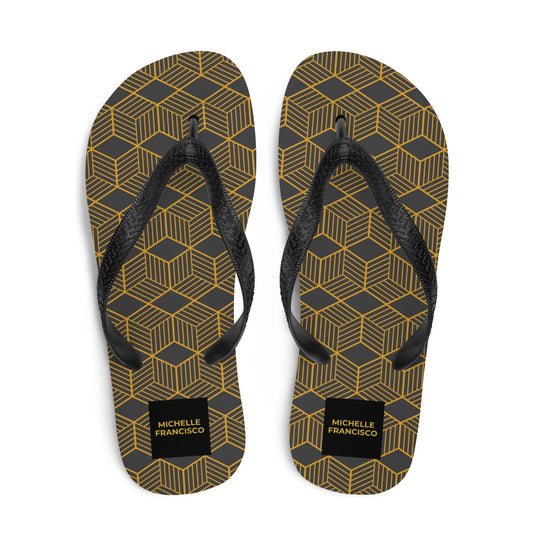Striped Hexagon Flip-Flops