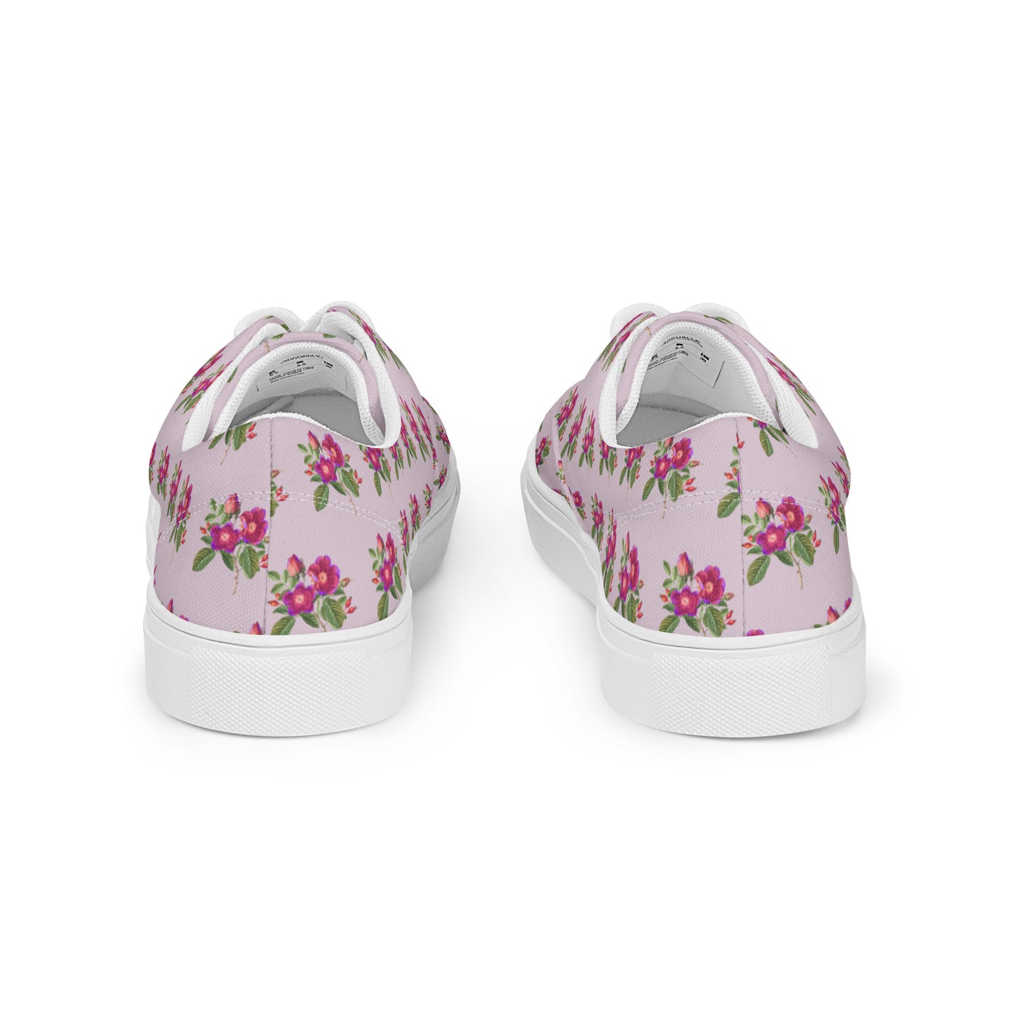 Women’s Purple and Red Roses Lace-up Canvas Shoes