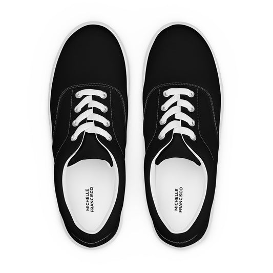 Women’s Black Lace-up Canvas Shoes