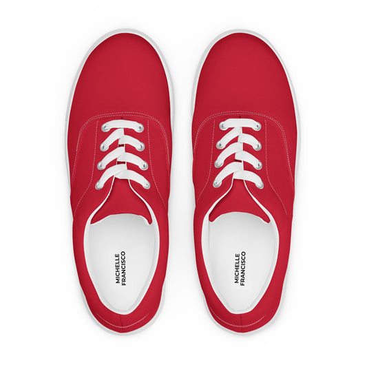 Women’s Red Lace-up Canvas Shoes