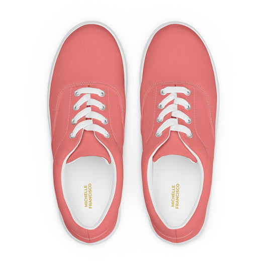 Women’s Salmon Lace-up Canvas Shoes