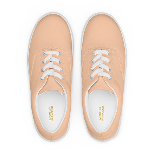 Women’s Peach Lace-up Canvas Shoes