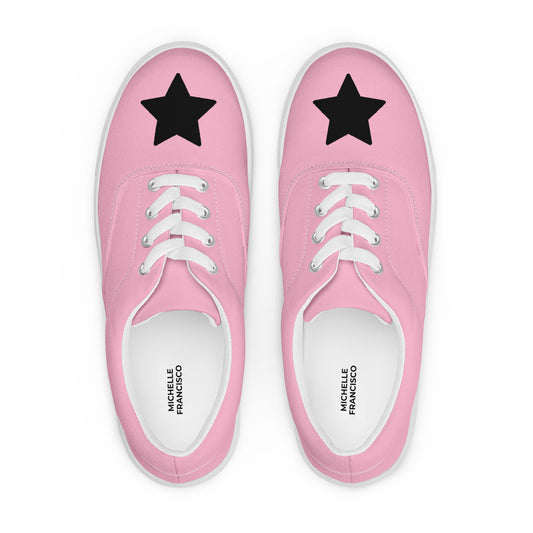 Women’s Black Star Cotton Candy Lace-up Canvas Shoes