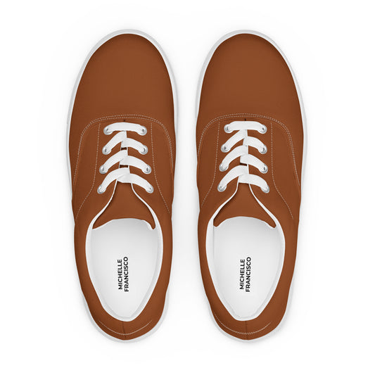 Women’s Saddle Brown Lace-up Canvas Shoes