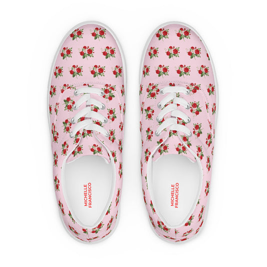 Women’s Rose Bouquet Lace-up Canvas Shoes