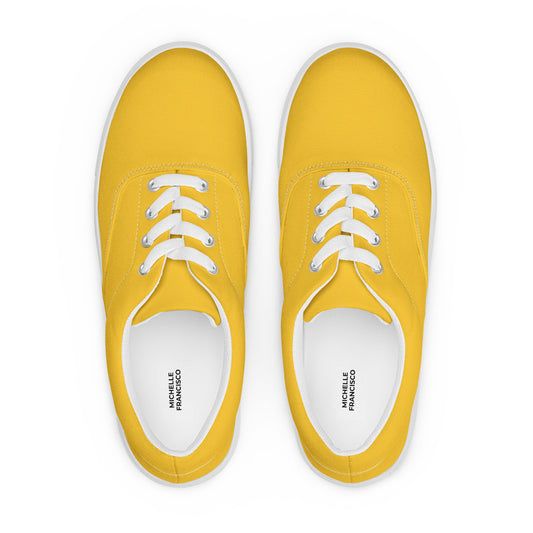 Women’s Yellow Lace-up Canvas Shoes