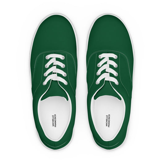Women’s Forest Green Lace-up Canvas Shoes