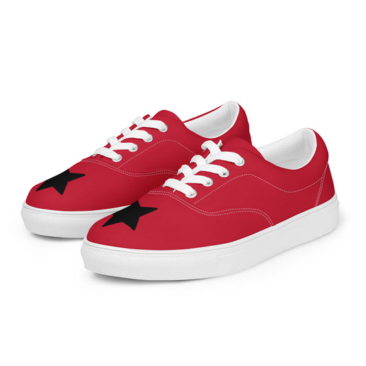 Women’s Black Star Red Lace-up Canvas Shoes