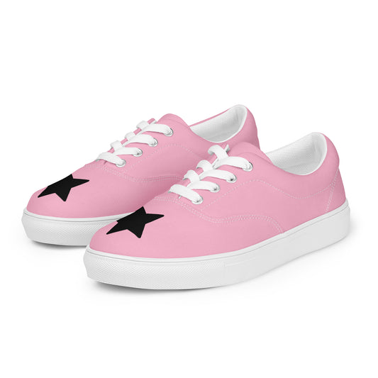 Women’s Black Star Cotton Candy Lace-up Canvas Shoes