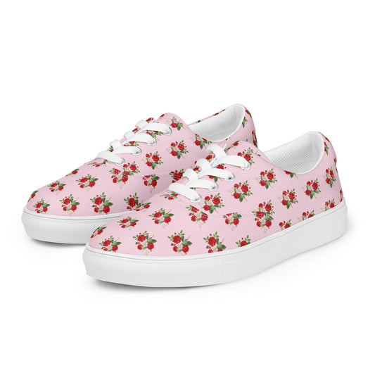 Women’s Rose Bouquet Lace-up Canvas Shoes