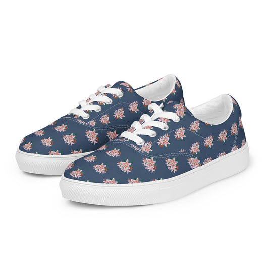 Women’s Oriental Lilies Lace-up Canvas Shoes