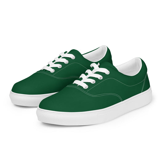Women’s Forest Green Lace-up Canvas Shoes