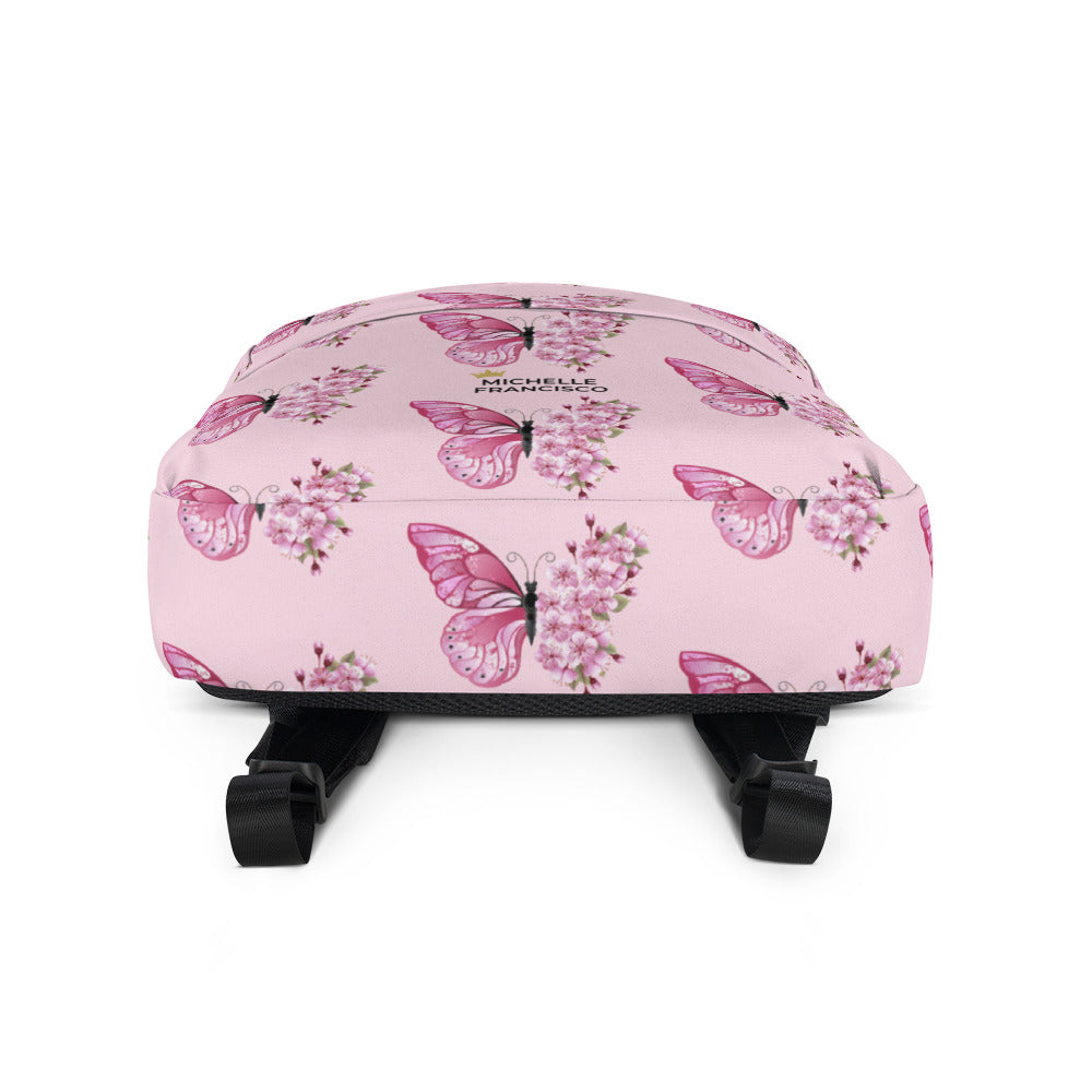 Floral Butterly Pink Backpack