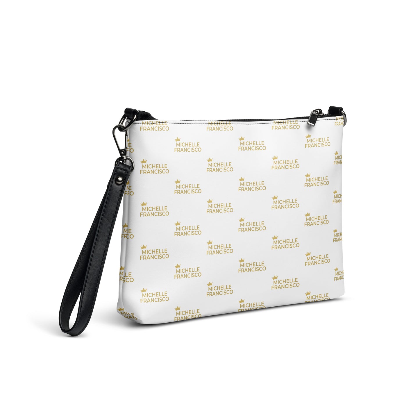 Michelle Francisco Pattern White/Gold Crossbody Bag