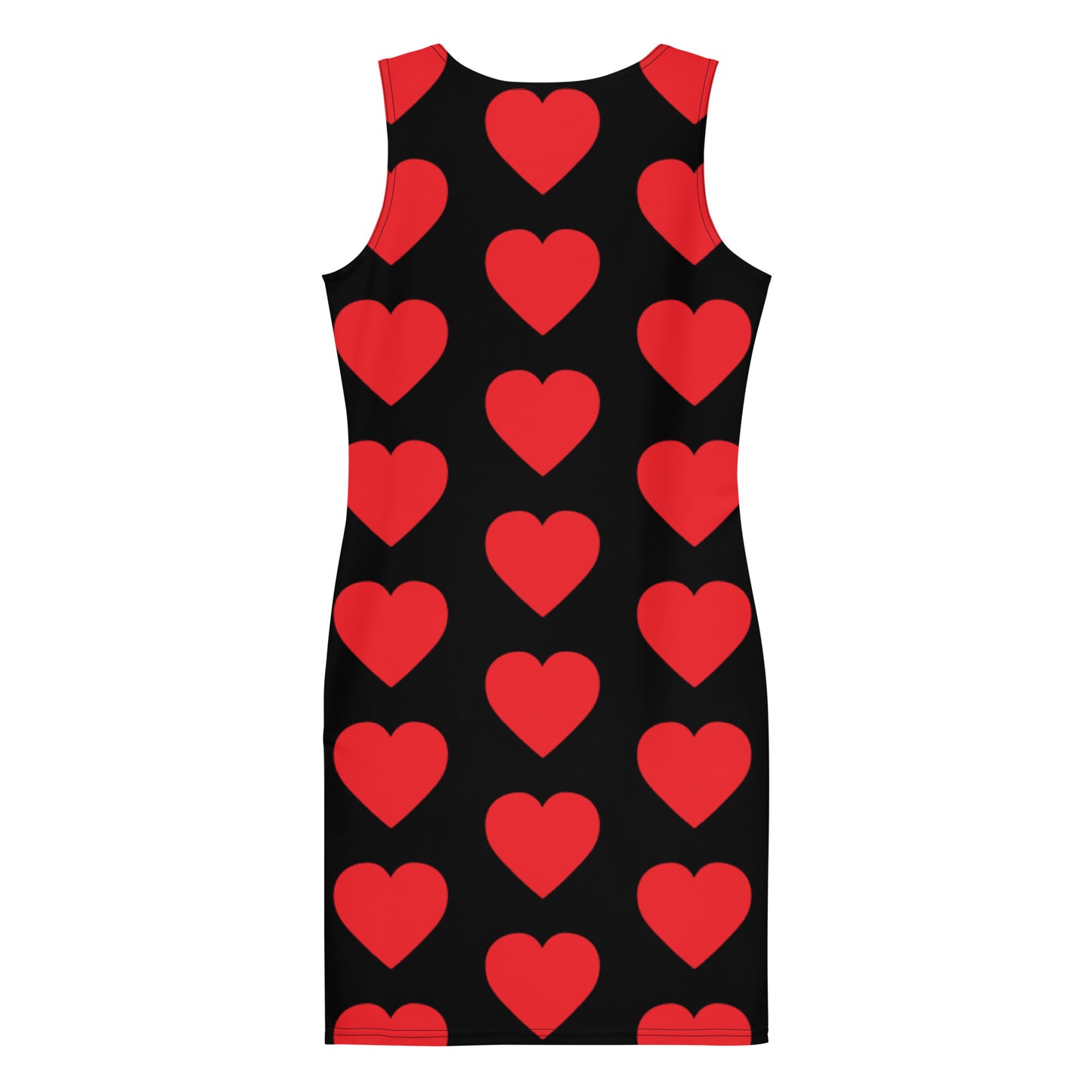 Red Hearts Black Mini Dress