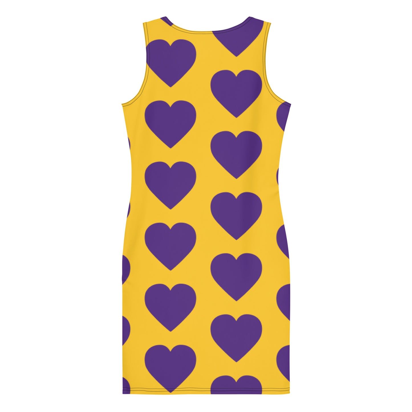 Purple Hearts Yellow Mini Dress