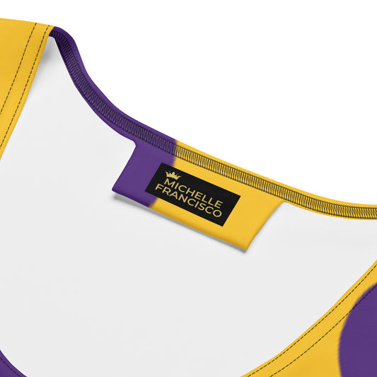 Purple Hearts Yellow Mini Dress