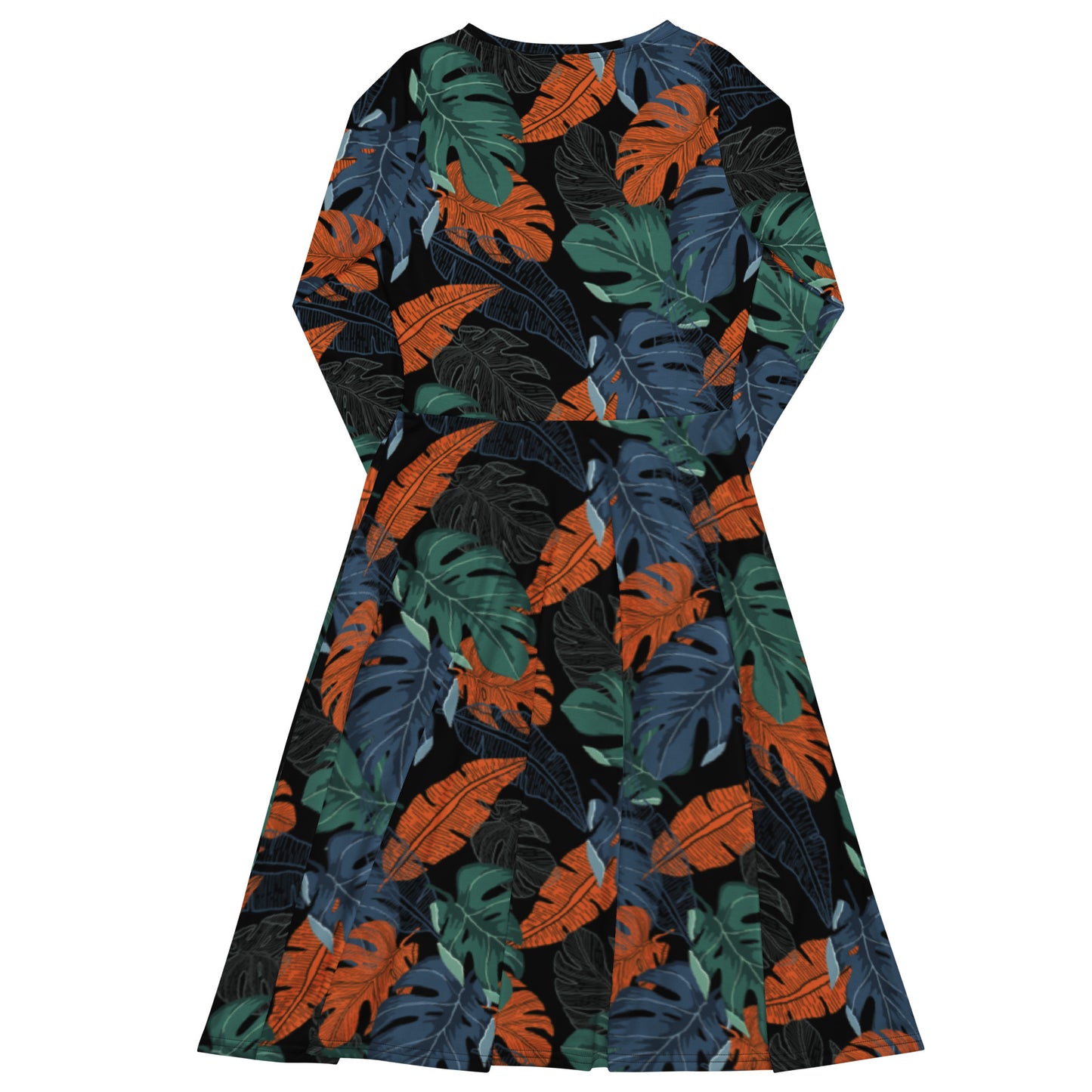 Monstera Lover Long Sleeve Midi Dress
