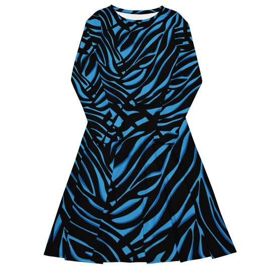 Blue Energy Long Sleeve Midi Dress - Michelle Francisco
