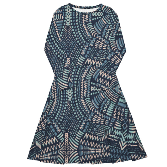 So Far So Good Long Sleeve Midi Dress - Michelle Francisco