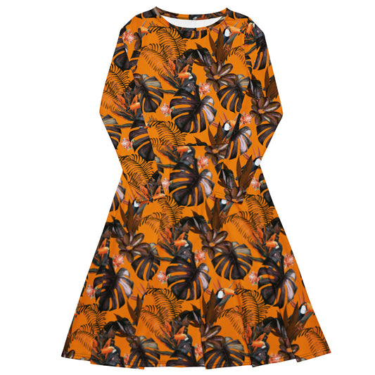Monstera Long Sleeve Midi Dress - Michelle Francisco