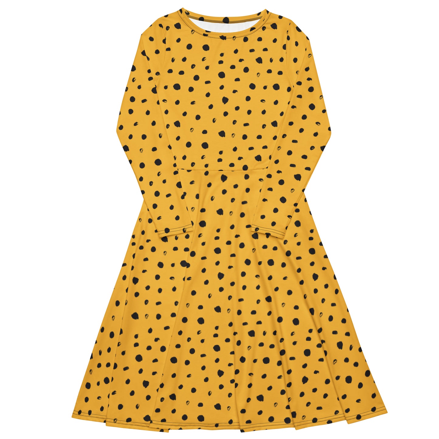 Whole Long Sleeve Midi Dress
